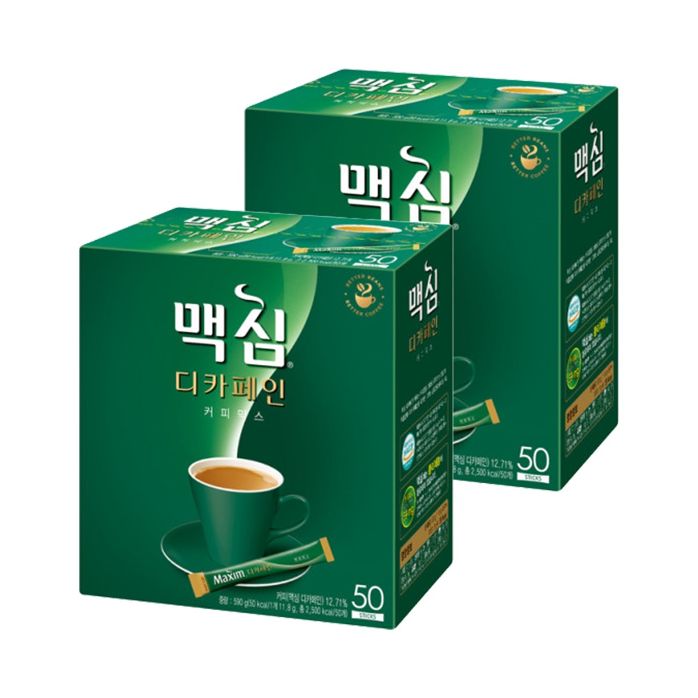 맥심 디카페인 커피믹스 100T (50T 2개)
